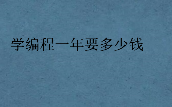 學(xué)編程一年要多少錢
