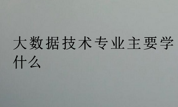 大數(shù)據(jù)技術(shù)專業(yè)主要學(xué)什么