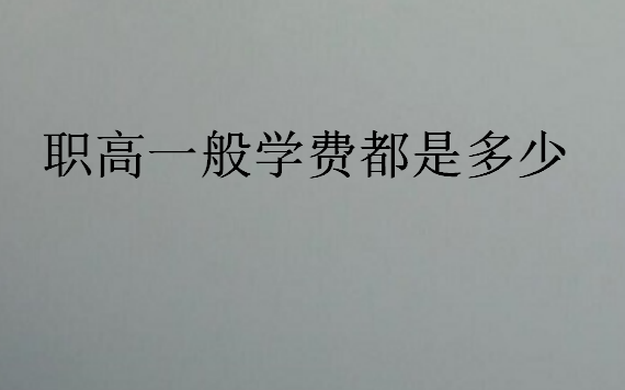 職高一般學(xué)費(fèi)都是多少