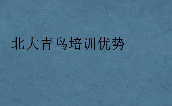 北大青鳥培訓(xùn)優(yōu)勢(shì)