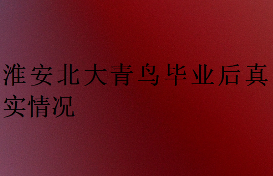 淮安北大青鳥畢業(yè)后真實(shí)情況