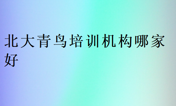 北大青鳥培訓機構哪家好