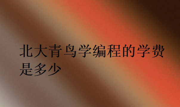 北大青鳥學(xué)編程的學(xué)費是多少