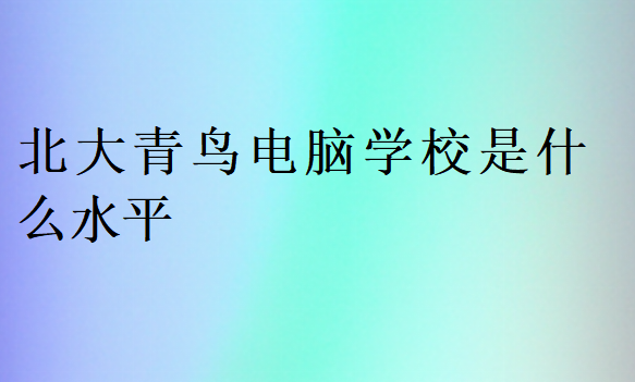 北大青鳥電腦學(xué)校是什么水平
