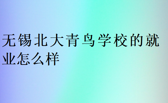 無錫北大青鳥學(xué)校的就業(yè)怎么樣