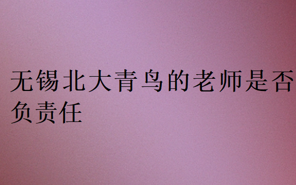 無錫北大青鳥的老師是否負(fù)責(zé)任