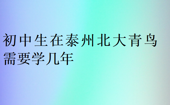 初中生在泰州北大青鳥需要學(xué)幾年