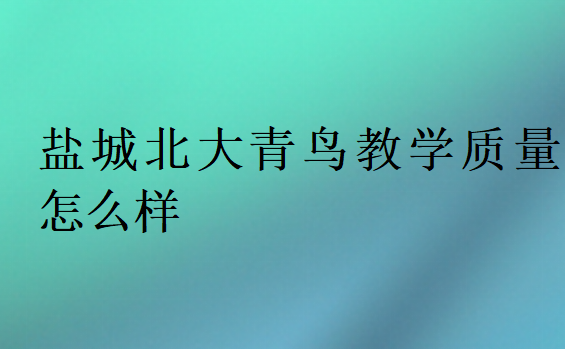鹽城北大青鳥教學(xué)質(zhì)量怎么樣