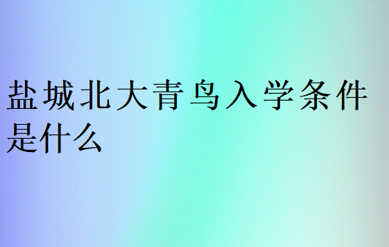 鹽城北大青鳥入學(xué)條件是什么