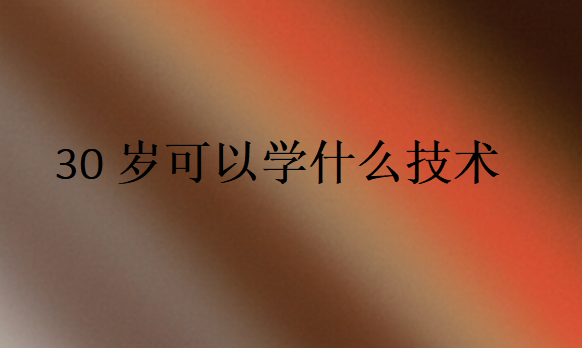 30歲可以學什么技術
