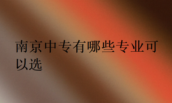 南京中專有哪些專業(yè)可以選