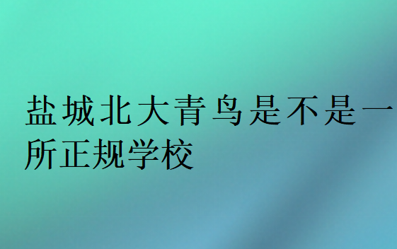 鹽城北大青鳥(niǎo)是不是一所正規(guī)學(xué)校