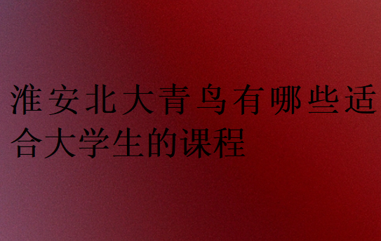 淮安北大青鳥有哪些適合大學(xué)生的課程