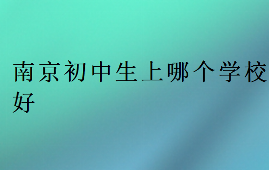 南京初中生上哪個(gè)學(xué)校好