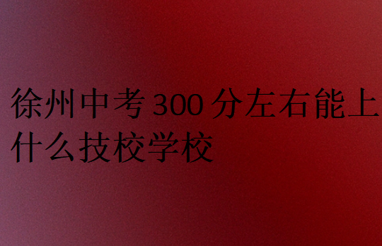 徐州中考300分左右能上什么技校學(xué)校