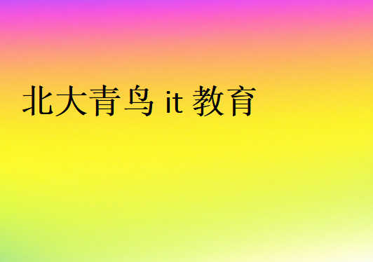 北大青鳥(niǎo)it教育
