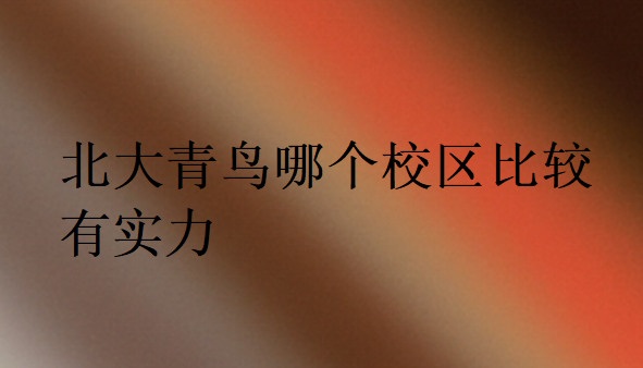 北大青鳥哪個(gè)校區(qū)比較有實(shí)力