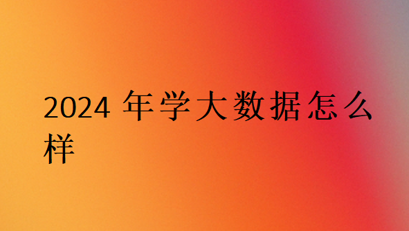 2024年學(xué)大數(shù)據(jù)怎么樣