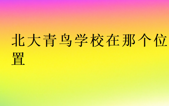 北大青鳥(niǎo)學(xué)校在那個(gè)位置