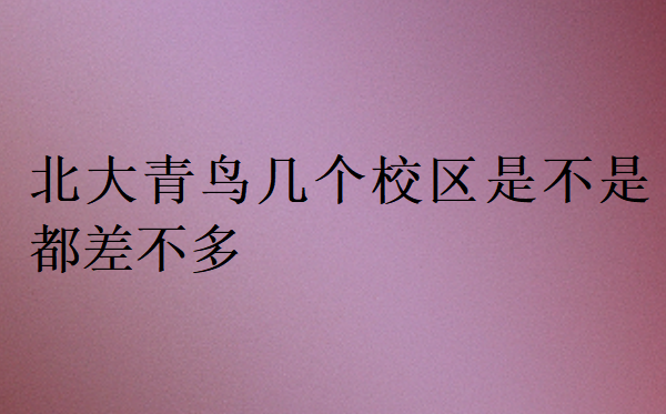 北大青鳥幾個(gè)校區(qū)是不是都差不多