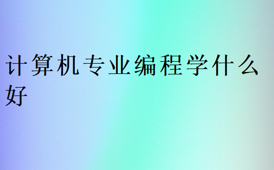計(jì)算機(jī)專業(yè)編程學(xué)什么好