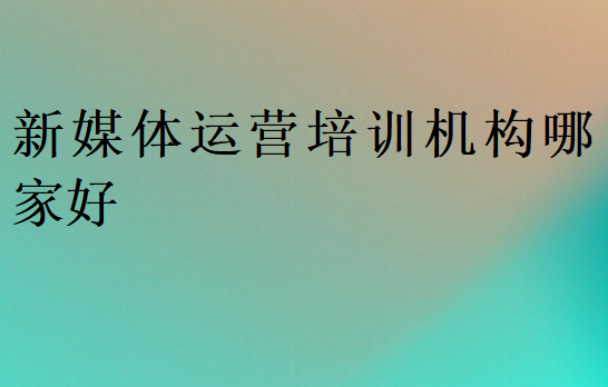 新媒體運營培訓機構(gòu)哪家好